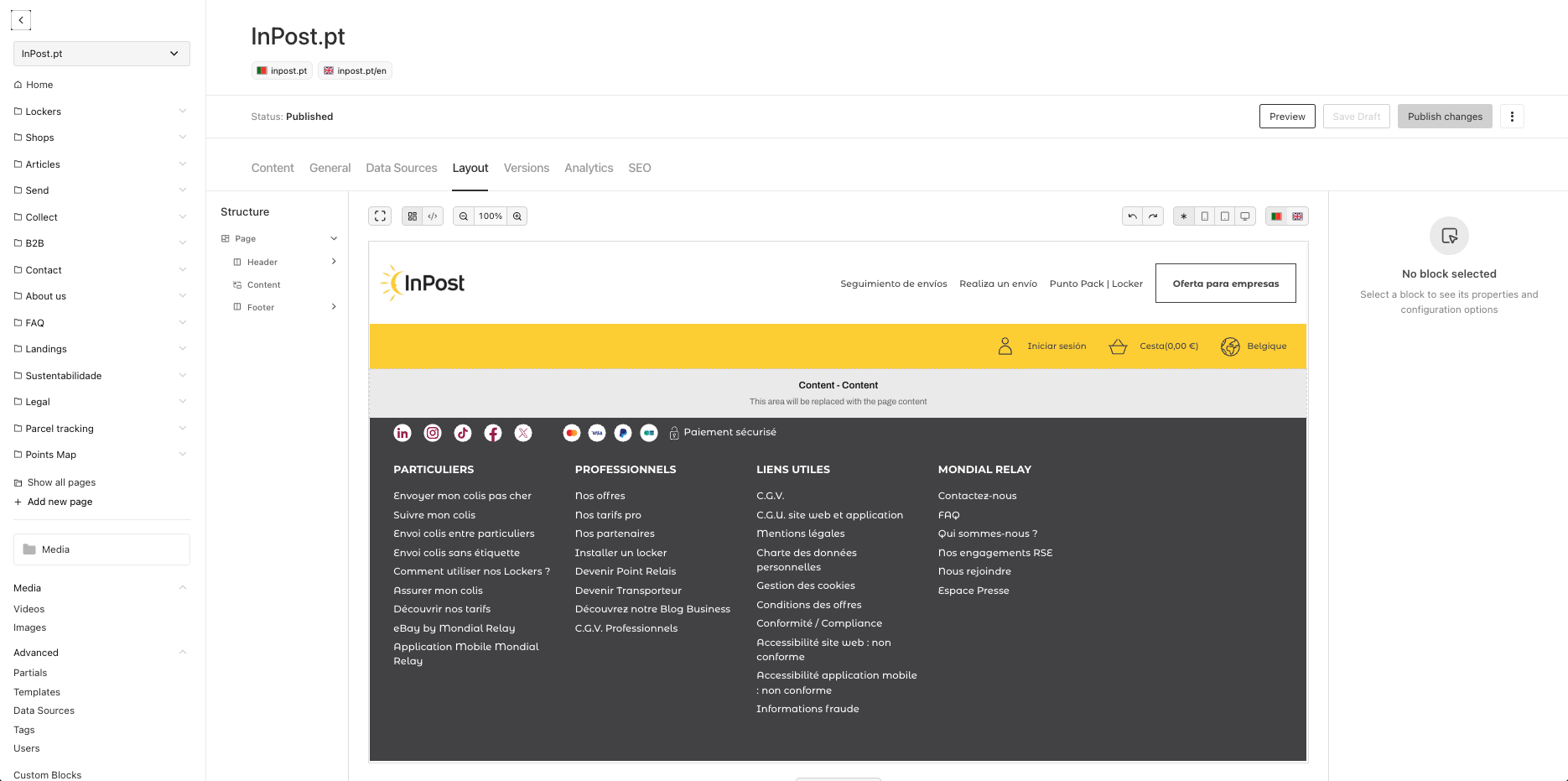 Content Platform page editor