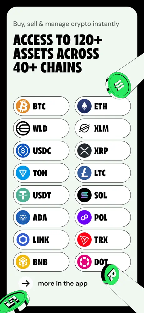 Ramp Network supported crypto assets