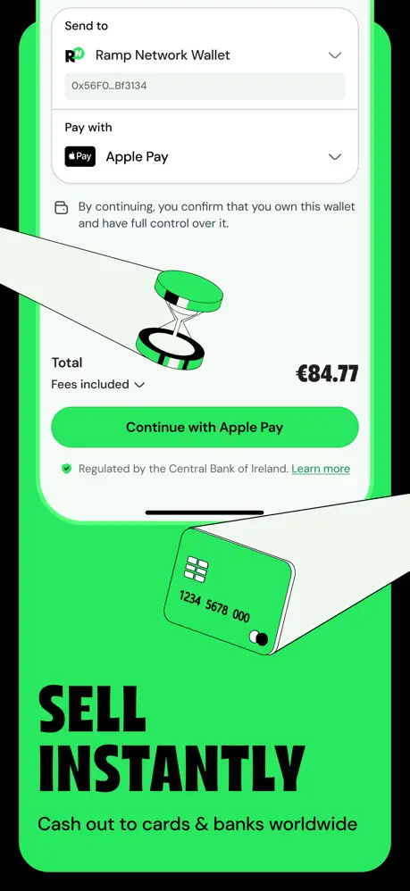 Ramp Network instant sell flow