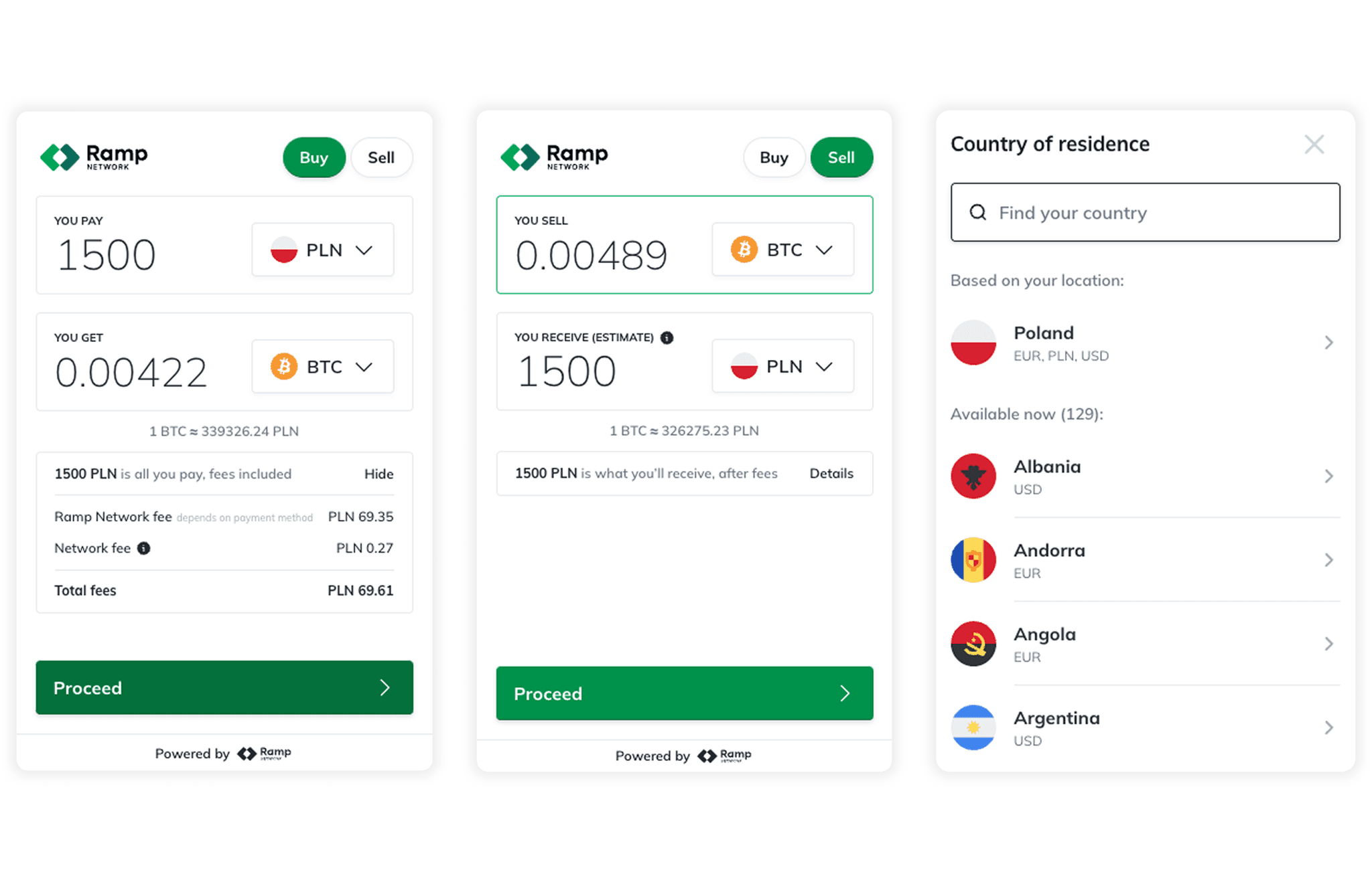 Ramp exchange page