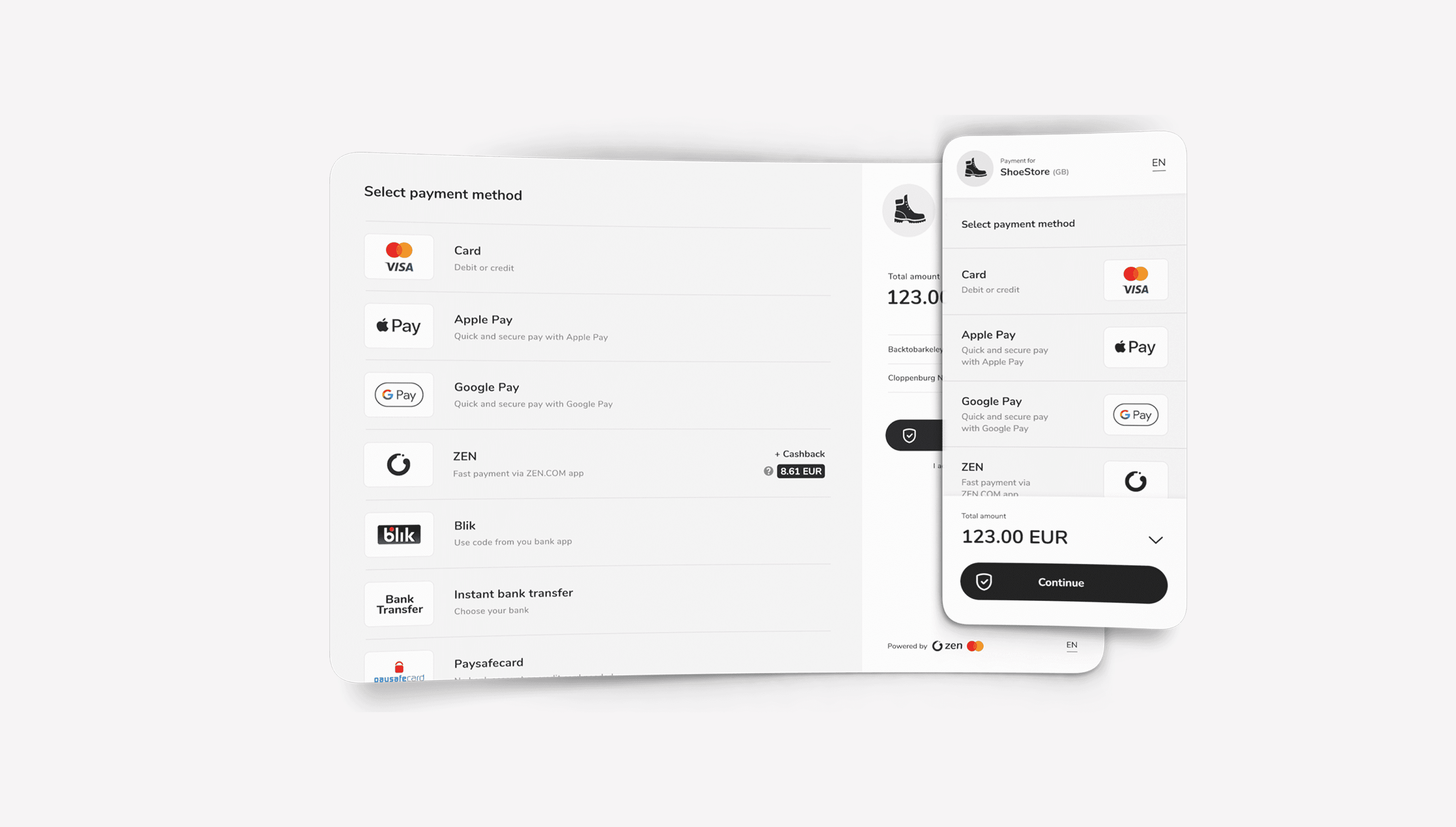 ZEN payment checkout experience